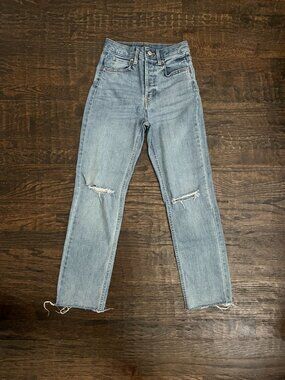 Wild Fable High Rise Distressed Straight Ankle Jeans Size 00